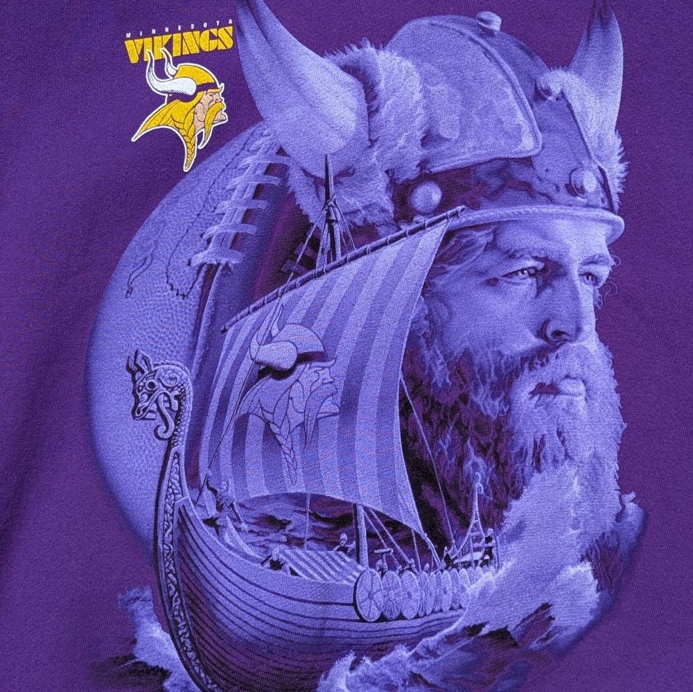Vintage 90s Pro Player Detailed NFL Minnesota Vikings Crewneck Sweatshirt XL